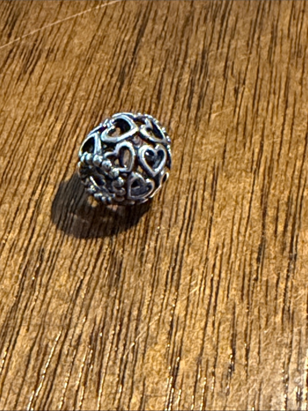 Pandora Openwork Heart Bead Charm in Silver